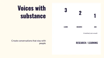 Voices with substance