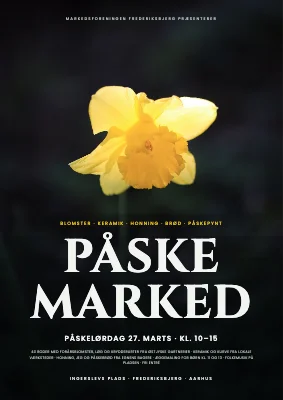 Påskemarked i Aarhus — filmplakat med påskelilje