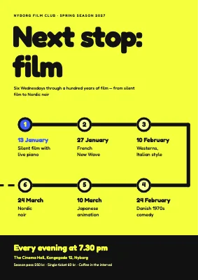 Film club — season programme as a route line