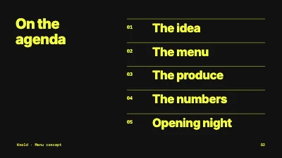 Page 2 of Menu concept — vegetable restaurant