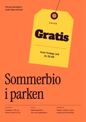 Udendørsbiograf — gratis-mærkat