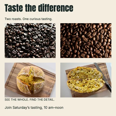 Taste the difference · Lower masthead
