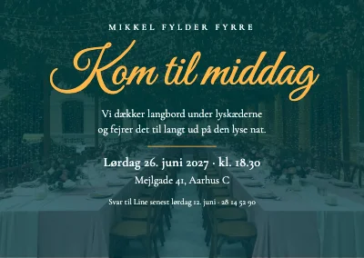 Fødselsdagsmiddag — invitation til 40 år