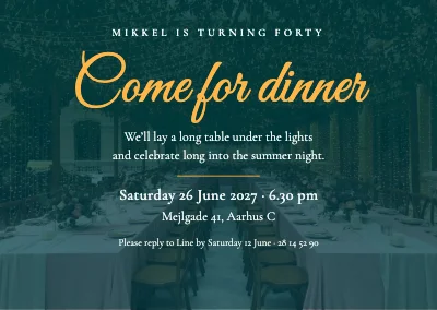 Birthday dinner — 40th invitation