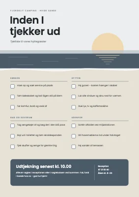 Tjekliste — campinghytte