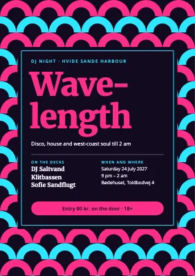 DJ night — neon waves at the harbour