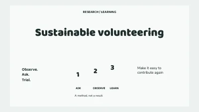 Sustainable volunteering