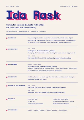 Graduate CV — riso and mono