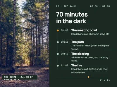 Page 4 of Theatre pitch — sound walk in the forest