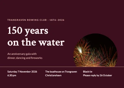 Anniversary gala — rowing club 150 years