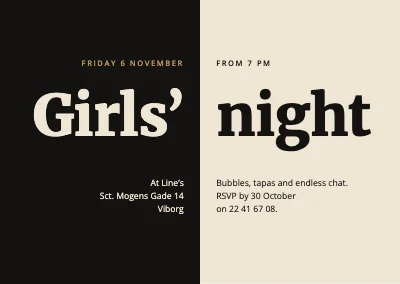 Girls’ night — black and champagne