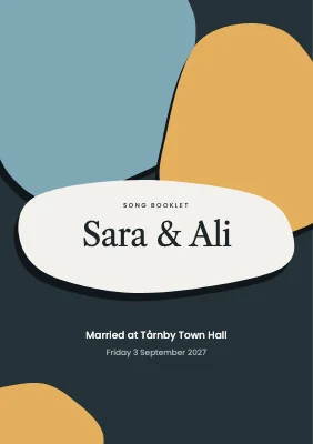 Town hall wedding song booklet — cut paper