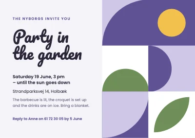 Garden party — Bauhaus tiles in lavender