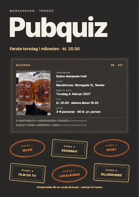 Pubquiz — quizpas med stempler