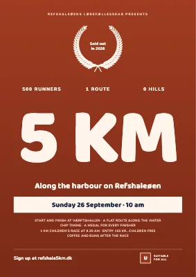 5k run on Refshaleøen — film-poster style