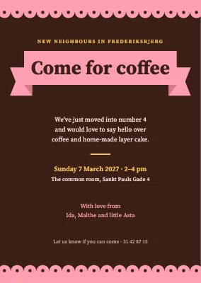 Coffee invitation for the neighbours