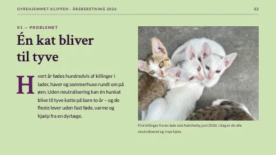 Side 2 af Dyrevelfærd — årsberetning for dyrehjem