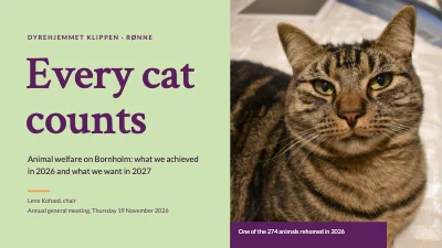 Animal welfare — animal shelter annual report