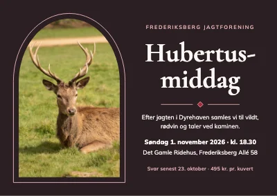Hubertusmiddag — kronhjort i buevindue