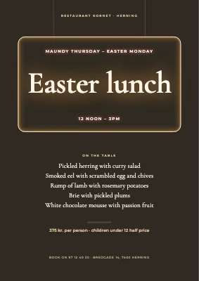 Easter lunch in neon — restaurant in Herning