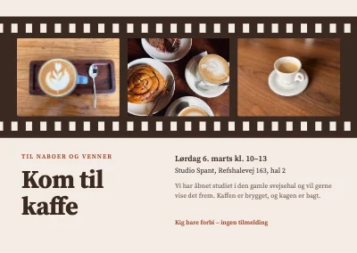 Kaffeinvitation — filmstrimmel med kaffe