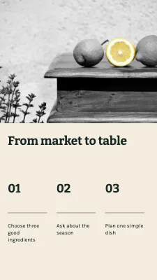 From market to table · Visual recipe