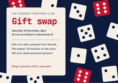 Gift-swap game — dice and rules