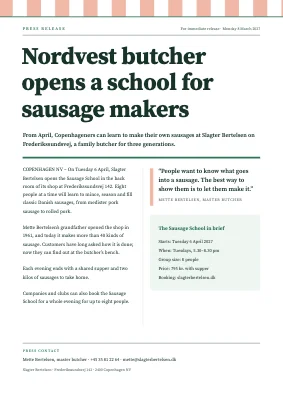 Press release — butcher