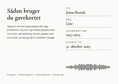 Side 2 af Gavekort — koncertbilletter