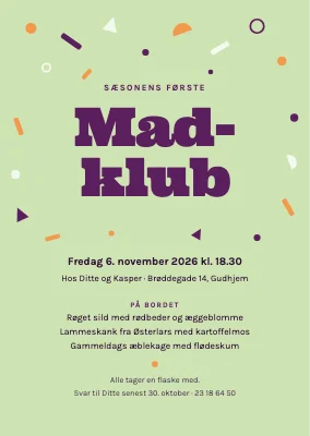 Madklub på Bornholm — invitation
