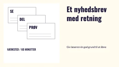 Et nyhedsbrev med retning