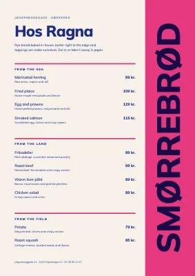 Smørrebrød — lunch menu