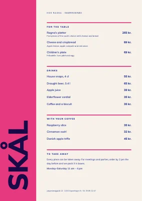 Page 2 of Smørrebrød — lunch menu