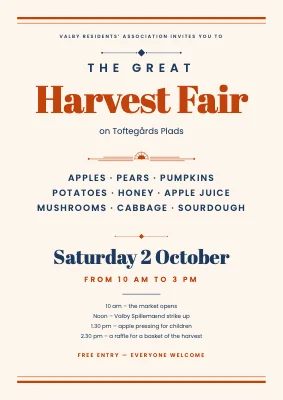 Harvest fair in Valby — classic letterpress