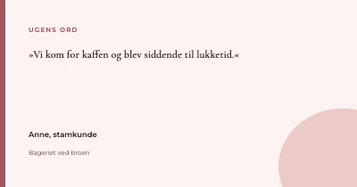 Et ord fra en stamkunde