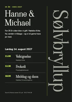 Sølvbryllup — lodret ord i sølv
