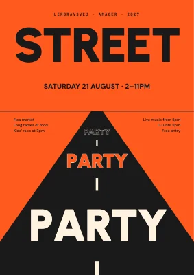 Echoing street party — poster