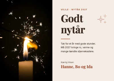 Nytårskort — stjernekaster