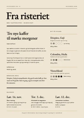 Nyhedsbrev — kafferisteri