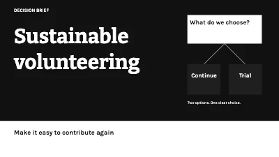 Sustainable volunteering
