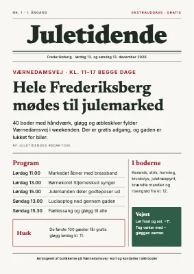 Julemarked som avisforside — plakat