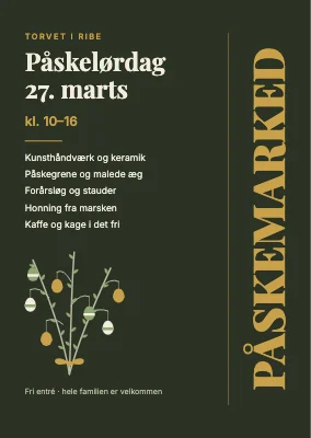 Påskemarked med lodret titel