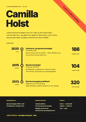 CV til ejendomsmægler — hjørnebånd