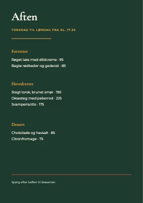 Aftenmenu