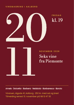 Vinsmagning i Aalborg — invitation