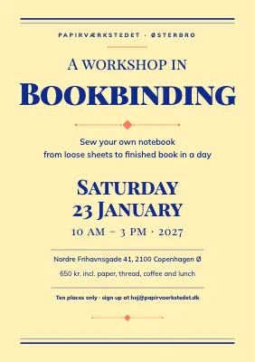 Bookbinding workshop — letterpress broadside