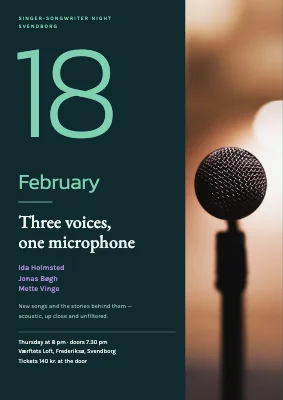 Singer-songwriter night — big date