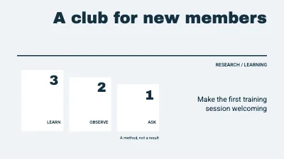 A club for new members