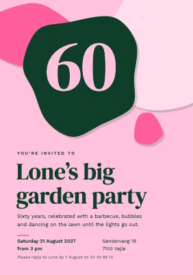 60th birthday — garden party with paper cut-outs