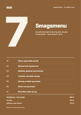 Side 2 af Gourmetmenu — restaurant ved fjorden